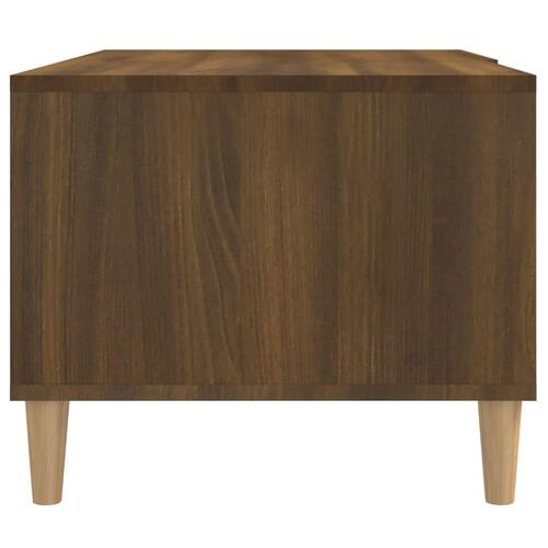 Sofabord 89,5x50x40 cm konstrueret træ brun egetræsfarve