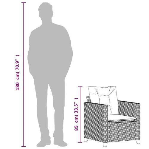 Havestol med hynder polyrattan sort