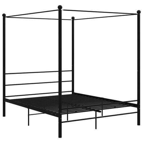 Sengestel til himmelseng 160x200 cm metal sort