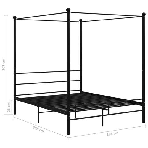 Sengestel til himmelseng 160x200 cm metal sort