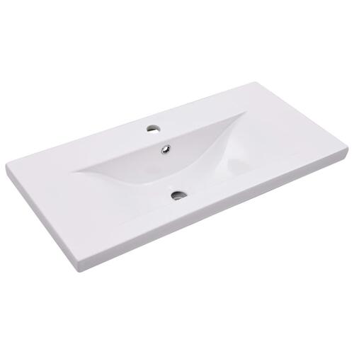 Indbygget håndvask 81x39,5x18,5 cm keramisk hvid
