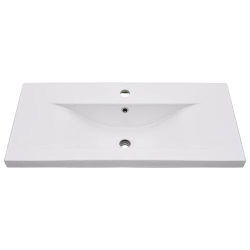 Indbygget håndvask 81x39,5x18,5 cm keramisk hvid