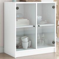 Skab med glaslåger 68x37x75,5 cm hvid