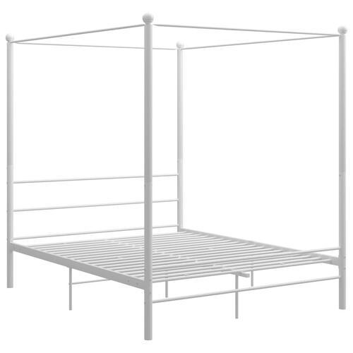 Sengestel til himmelseng 160x200 cm metal hvid