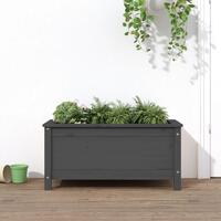 Plantekasse 82,5x40x39 cm massivt fyrretræ grå