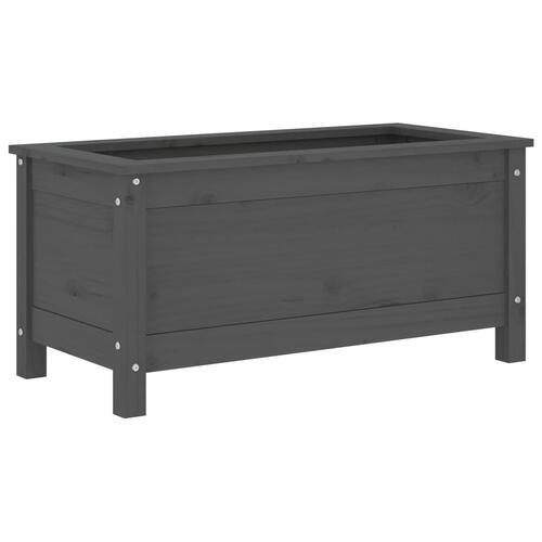 Plantekasse 82,5x40x39 cm massivt fyrretræ grå