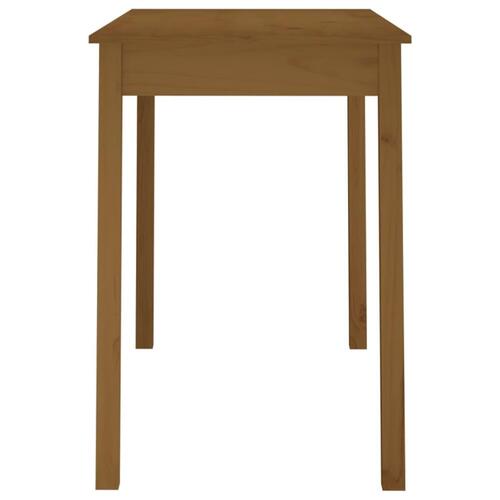 Sofabord 110x55x75 cm massivt fyrretræ gyldenbrun