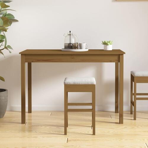 Sofabord 110x55x75 cm massivt fyrretræ gyldenbrun