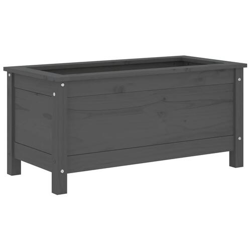 Plantekasse 82,5x40x39 cm massivt fyrretræ grå
