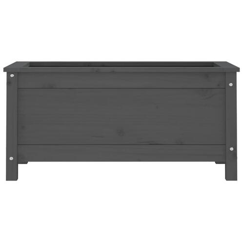Plantekasse 82,5x40x39 cm massivt fyrretræ grå