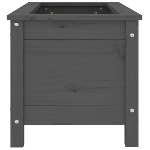 Plantekasse 82,5x40x39 cm massivt fyrretræ grå
