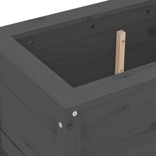 Plantekasse 82,5x40x39 cm massivt fyrretræ grå