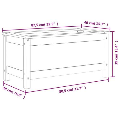 Plantekasse 82,5x40x39 cm massivt fyrretræ grå