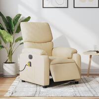 Eldrevet massagestol stof cremefarvet