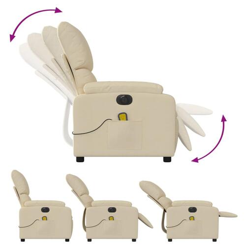 Eldrevet massagestol stof cremefarvet