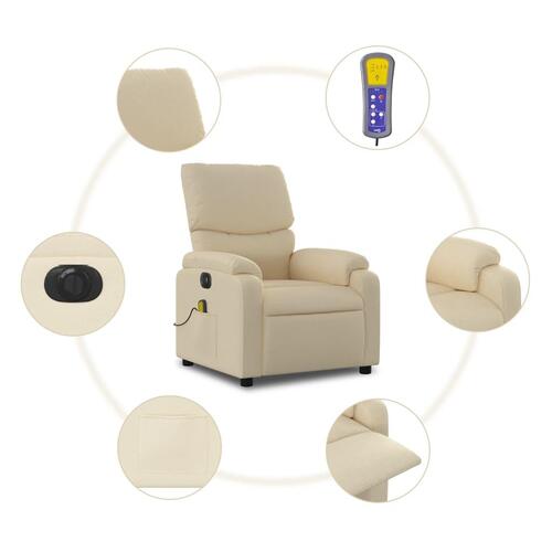Eldrevet massagestol stof cremefarvet