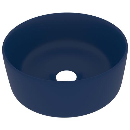 Luksuriøs håndvask 40x15 cm rund keramik mat mørkeblå