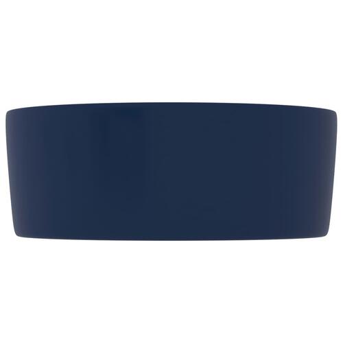 Luksuriøs håndvask 40x15 cm rund keramik mat mørkeblå