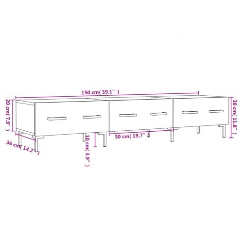 Tv-bord 150x36x30 cm konstrueret træ sonoma-eg