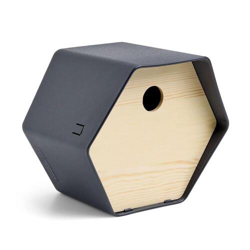Capi fuglehus Hive 1 19x23x20 cm rundt hul antracitgrå