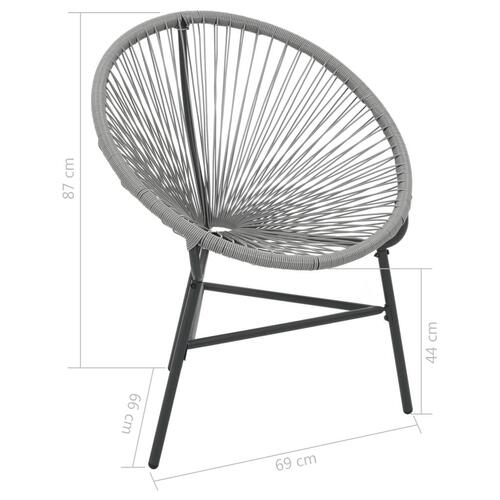 Havestol polyrattan grå