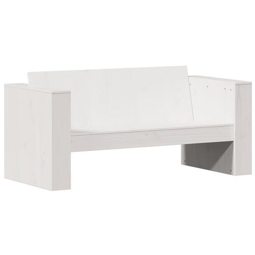 2-personers havesofa 134x60x62 cm massivt fyrretræ hvid