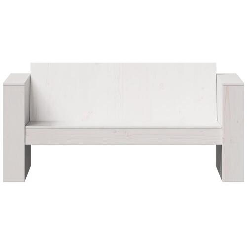 2-personers havesofa 134x60x62 cm massivt fyrretræ hvid