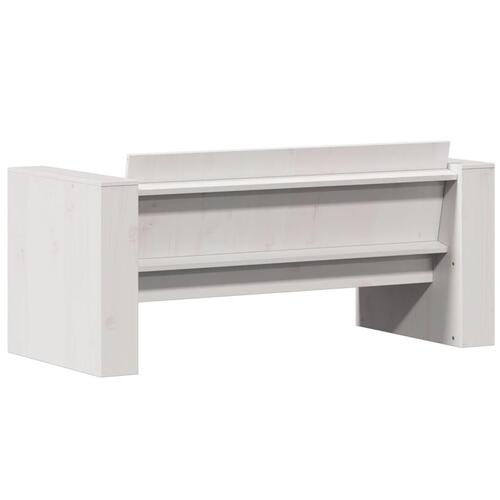 2-personers havesofa 134x60x62 cm massivt fyrretræ hvid