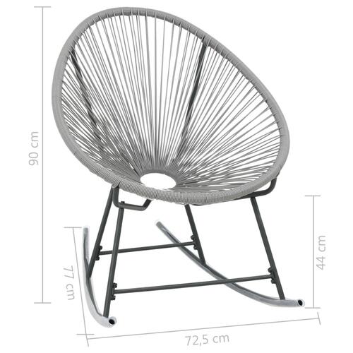 Udendørs gyngestol polyrattan grå