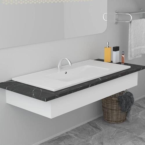 Indbygget håndvask 90,5 x 46,3 x 17,5 cm keramisk hvid