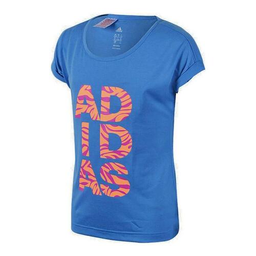 Børne Kortærmet T-shirt Adidas Young Ling Blå 7-8 år