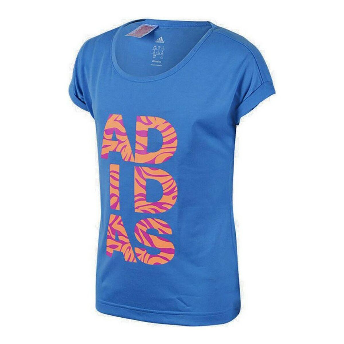 Børne Kortærmet T-shirt Adidas Young Ling Blå 7-8 år