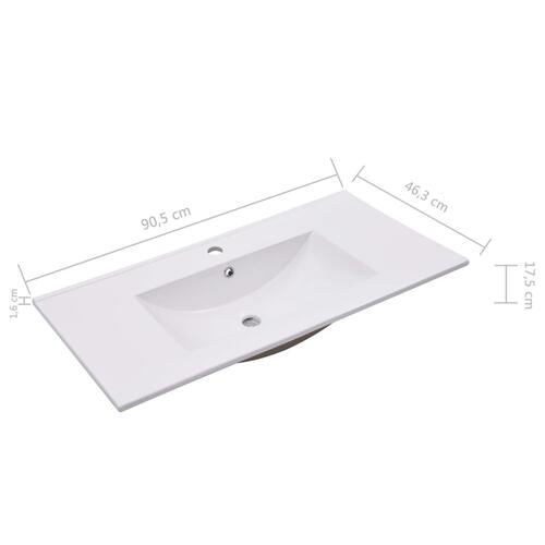 Indbygget håndvask 90,5 x 46,3 x 17,5 cm keramisk hvid