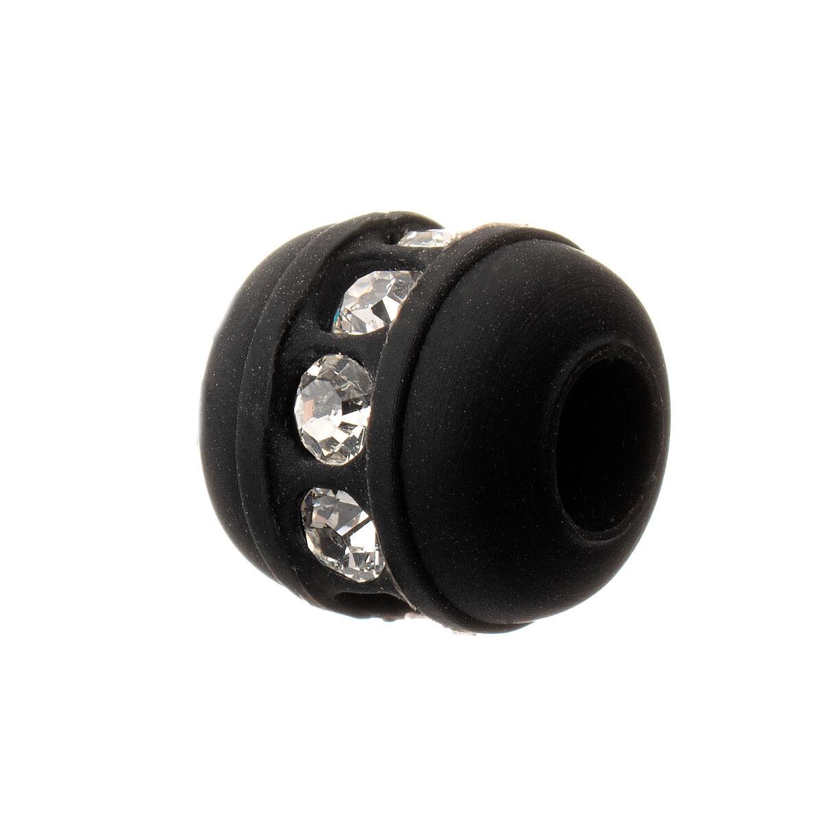 SABZ014 perle - sort naturgummi til armbånd