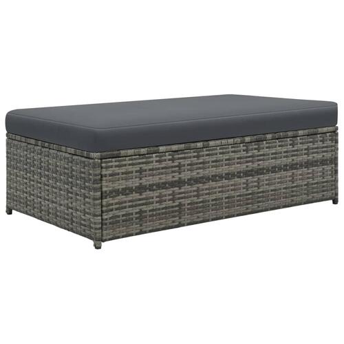 Haveloungesæt 2 dele med hynder polyrattan grå