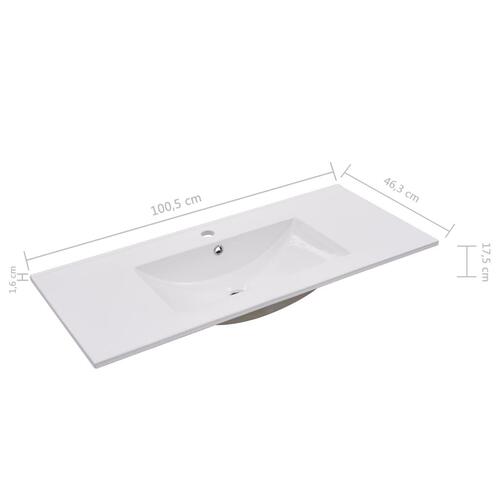 Indbygget håndvask 100,5 x 46,3 x 17,5 cm keramisk hvid