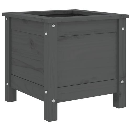 Plantekasse 40x40x39 cm massivt fyrretræ grå