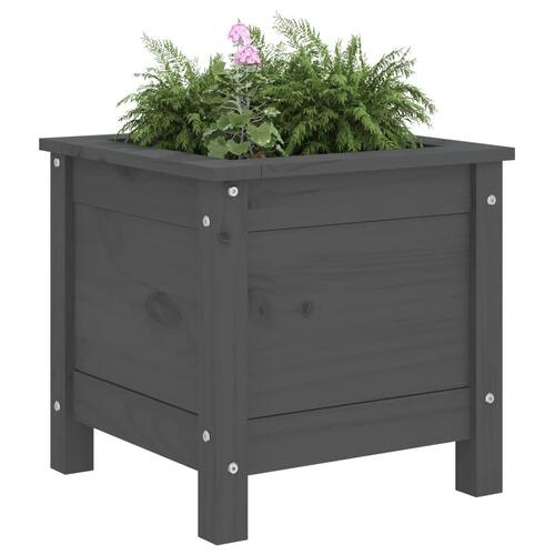 Plantekasse 40x40x39 cm massivt fyrretræ grå