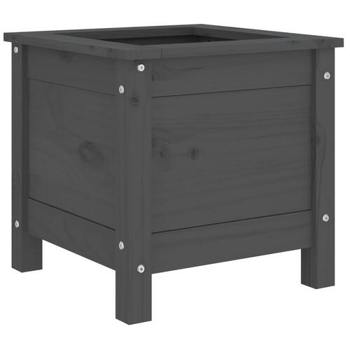 Plantekasse 40x40x39 cm massivt fyrretræ grå