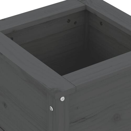Plantekasse 40x40x39 cm massivt fyrretræ grå