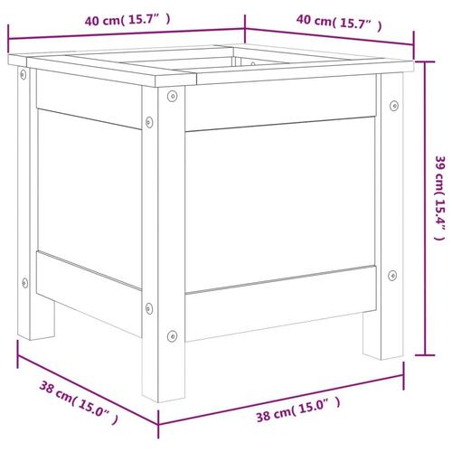 Plantekasse 40x40x39 cm massivt fyrretræ grå