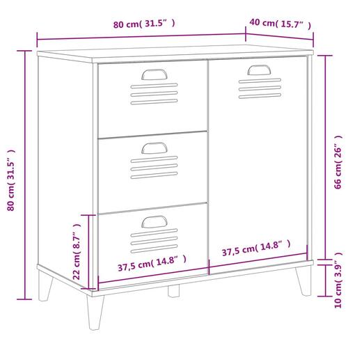 Skænk VIKEN 80x40x80 cm konstrueret træ sort