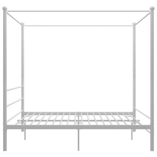 Sengestel til himmelseng 200x200 cm metal hvid