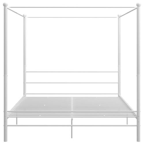 Sengestel til himmelseng 200x200 cm metal hvid
