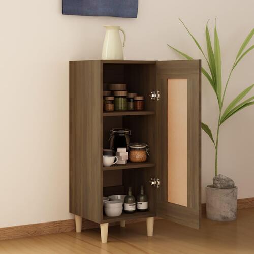 Skænk 34,5x34x90 cm konstrueret træ brun egetræsfarve