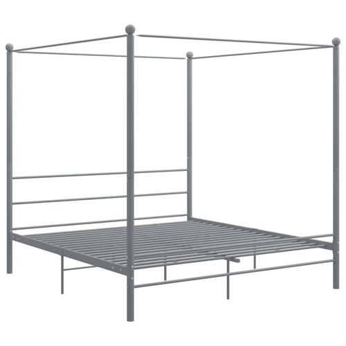 Sengestel til himmelseng 200x200 cm metal grå