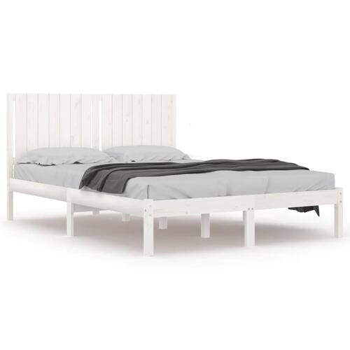 Sengeramme 150x200 cm King Size massivt fyrretræ hvid