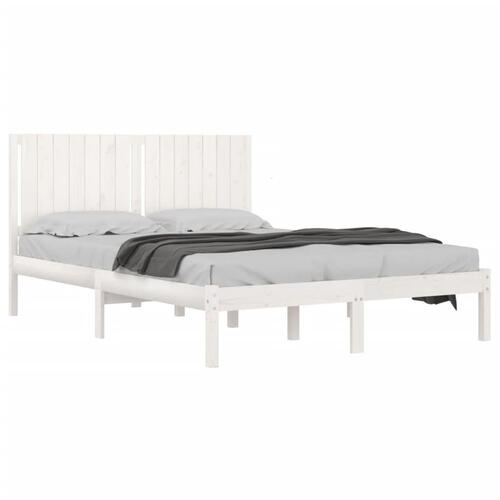 Sengeramme 150x200 cm King Size massivt fyrretræ hvid