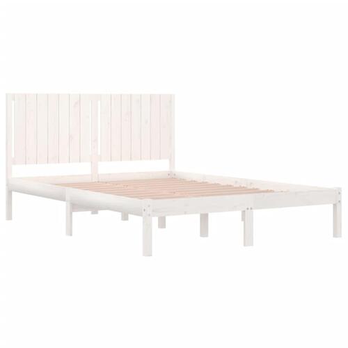 Sengeramme 150x200 cm King Size massivt fyrretræ hvid