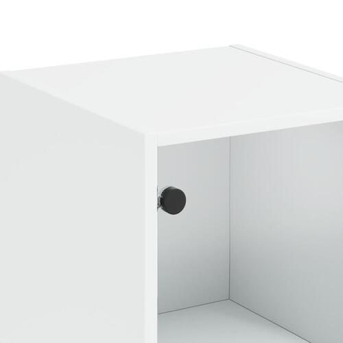 Skab med glaslåger 35x37x142 cm hvid